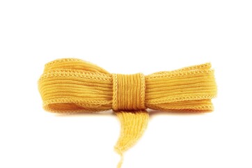 Handmade silk ribbon Crinkle Crêpe Mustard Yellow...