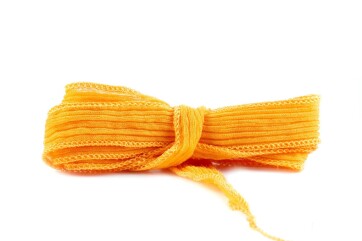 Handmade silk ribbon Crinkle Crêpe Light Orange...
