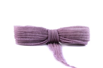 Handgemaakt zijdelint Crinkle Crêpe Pastelviolet 1m