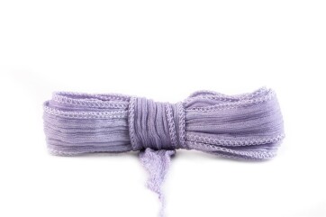 Handmade silk ribbon Crinkle Crêpe Smoky Mauve 20mm...