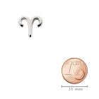 Bedel sterrenbeeld Aries (Ram) antiek zilver 12x14mm (Ø2mm) 999° verzilverd