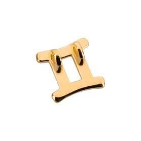 Bedel sterrenbeeld Gemini (Tweeling) goud 12x15mm (Ø2mm) 24K verguld