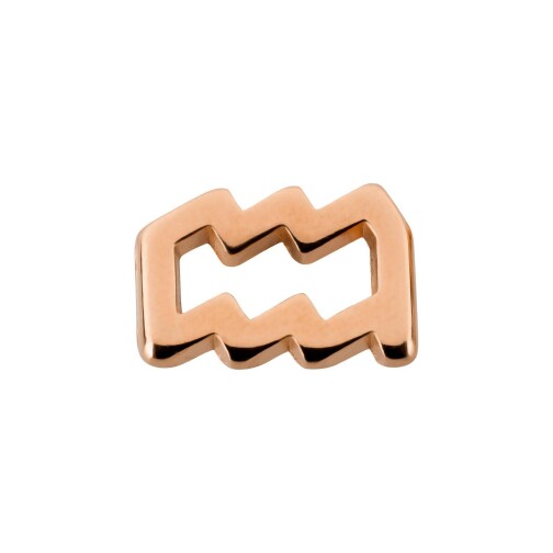 Pendant star sign Aquarius rose gold 10x14mm (Ø2mm) 24K rose gold plated