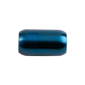 Stainless steel magnetic clasp blue 21x12mm (ID 8mm) brushed