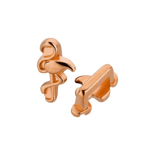 Zamak Schiebeperle Flamingo rose gold ID 5x2mm 24K rose vergoldet