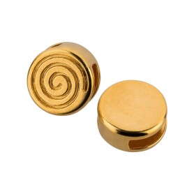 Zamak sliding bead Round coil gold ID 5x2mm 24K gold plated