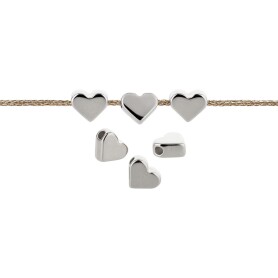Metal bead heart silver antique 6.5mm (Ø1mm)...