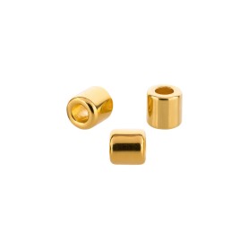 Metal bead Tube gold 4x4mm (Ø2.2mm) 24K gold plated