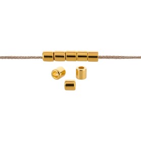 Perlina di metallo Tubo in oro 4x4mm (Ø2,2mm)...