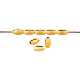 Perlina di metallo Ovale in oro 4x7mm (Ø1,3mm)...