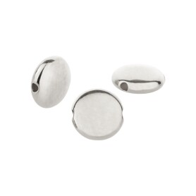 Flat metal bead Round silver antique 7.6mm...
