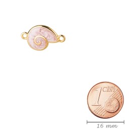 Connector Shell gold 16x19mm 24K gold plated with enamel...