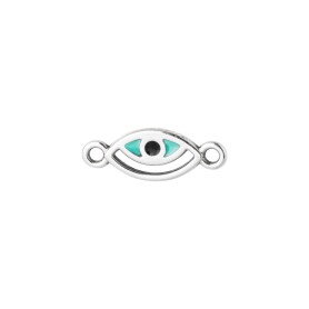 Connector Evil Eye silver antique 13x7mm 999° silver...