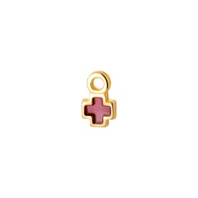 Mini-pendant Cross gold 7.5mm 24K gold plated with enamel...