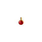 Mini bedel rond goud 5mm 24K verguld met emaille in Rood