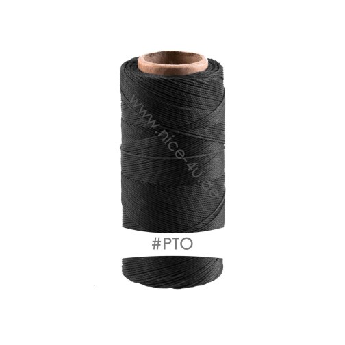 Linhasita® Fil Polyester Ciré Noir Ø0,75mm 1 Rolle (228m)