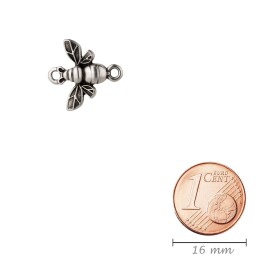 Zamac pendant/connector Bee antique silver 15.1x16.3mm...