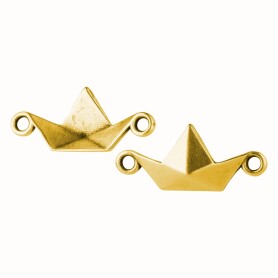 Zamac pendant/connector Origami boat gold 19x8.4mm 24K...