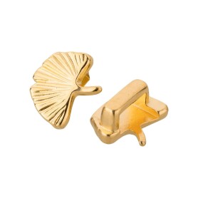 Perlina scorrevole Zamak Foglia di ginkgo oro ID 5x2,5mm...