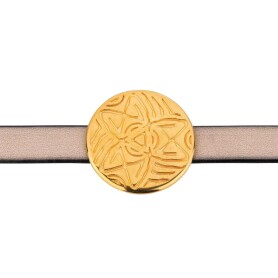 Perlina scorrevole Zamak Star Ethno Style oro ID 10x2mm argento placcato oro 24K