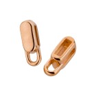 Zamak bedelhouder / connector rechthoekig met oogje roségoud ID 5x2mm 24K roségoud verguld