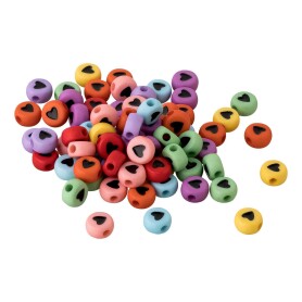 25x Round Acrylic beads Heart Various colours/Black 7mm...