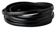 Bracelet en cuir plat Noir 5x2mm