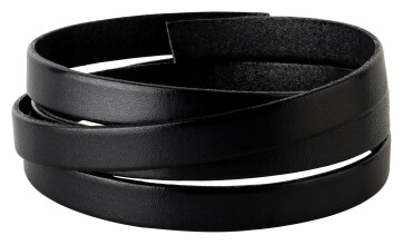 Bracelet en cuir plat Noir 10x2mm