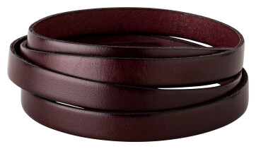 Flat leather strap Bordeaux (black edge) 10x2mm