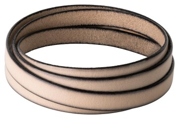 Flat leather strap Vison (black edge) 10x2mm