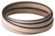 Platte leren riem nerts (zwarte rand) 10x2mm