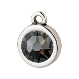 Pendant silver antique 10mm with Crystal stone in Crystal...