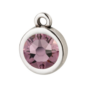 Pendant silver antique 10mm with Crystal stone in Light...