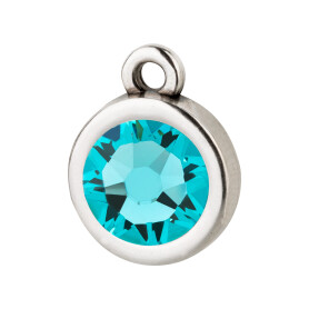 Pendant silver antique 10mm with Crystal stone in Light...