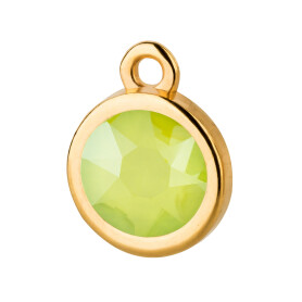 Pendant gold 10mm with Crystal stone in Crystal Lime 7mm...