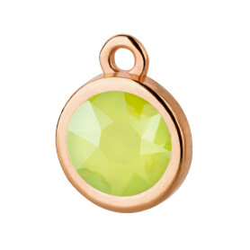 Pendant rose gold 10mm with Crystal stone in Crystal Lime...