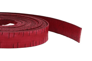 Bracelet en cuir plat Rouge Rainures Vintage 20x2mm