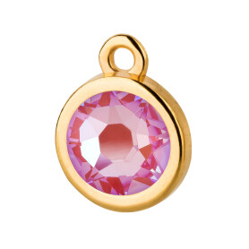 Pendant gold 10mm with Crystal stone in Crystal Lotus...