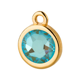 Pendant gold 10mm with Crystal stone in Crystal Silky...