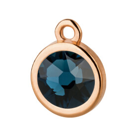 Pendant rose gold 10mm with Crystal stone in Montana 7mm...