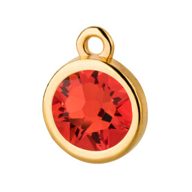 Pendant gold 10mm with Crystal stone in Hyacinth 7mm 24K...