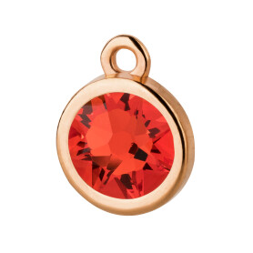 Pendant rose gold 10mm with Crystal stone in Hyacinth 7mm...