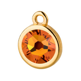 Colgante oro 10mm con piedra de cristal en Tangerine 7mm...