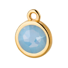 Pendant gold 10mm with Crystal stone in Air Blue Opal 7mm...
