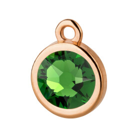 Pendant rose gold 10mm with Crystal stone in Fern Green...
