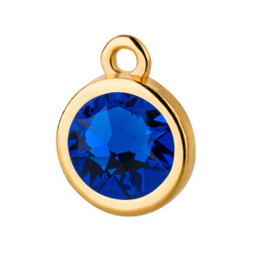 Pendant gold 10mm with Crystal stone in Majestic Blue 7mm...