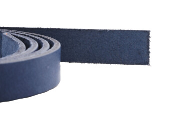 Flat leather strap Navy blue 15x2.5mm