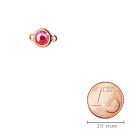 Connettore oro rosa 10mm con pietra cristallo Crystal Royal Red DeLite 7mm 24K placcato oro rosa