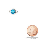 Connecteur argent antique 10mm avec un pierre de cristal Crystal Royal Blue DeLite 7mm 999° argenté
