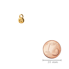 Mini-Pendente Rotonda con Stella oro 6mm 24K placcato oro